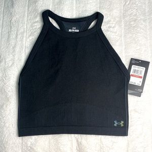 NWT✨ Under Armour crop top Rush - tankini iridescent UA Logo black size XS